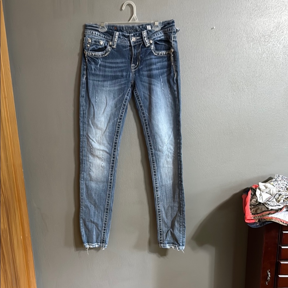 Miss Me Blue Skinny Jeans with Dynamic Wash